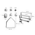 New 3D three-dimensional stainless steel biscuit mold Christmas Gingerbread House 10 sets of baking tools wholesale