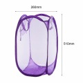 Foldable Practical Pop Up Washing Clothes Laundry Basket Solid Color Mesh Dirty Clothes Storage Basket Bag For Household Using
