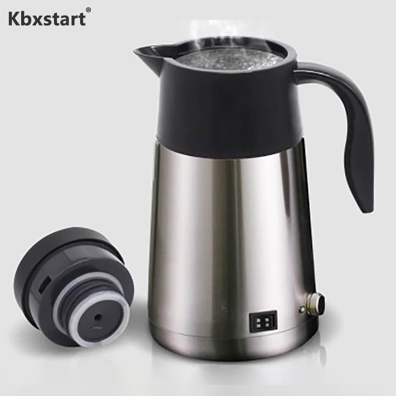 1.3L Large Capacity Car Electric Water Kettle With Car Kettle Insulation Pot 12V Water Heating Cup 24V Truck Hot Water Bottle