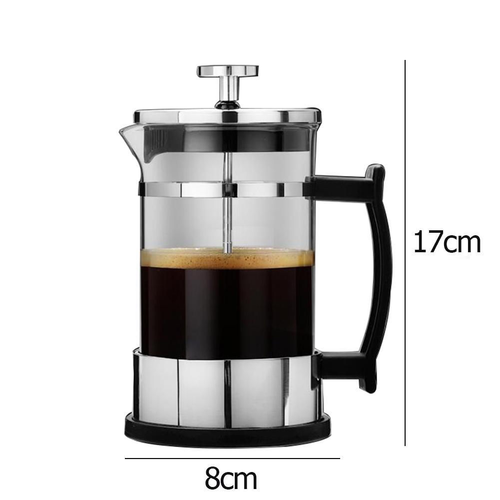 Stainless Steel Glass Teapot Cafetiere French Coffee Tea Percolator Filter Press Plunger 350ml Manual Coffee Espresso Maker Pot