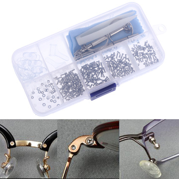 1set Assorted Kit Sun Glasses Repair Tool Eyeglasses Screws Sets Nuts Nose Pad Optical Repair Tool Parts