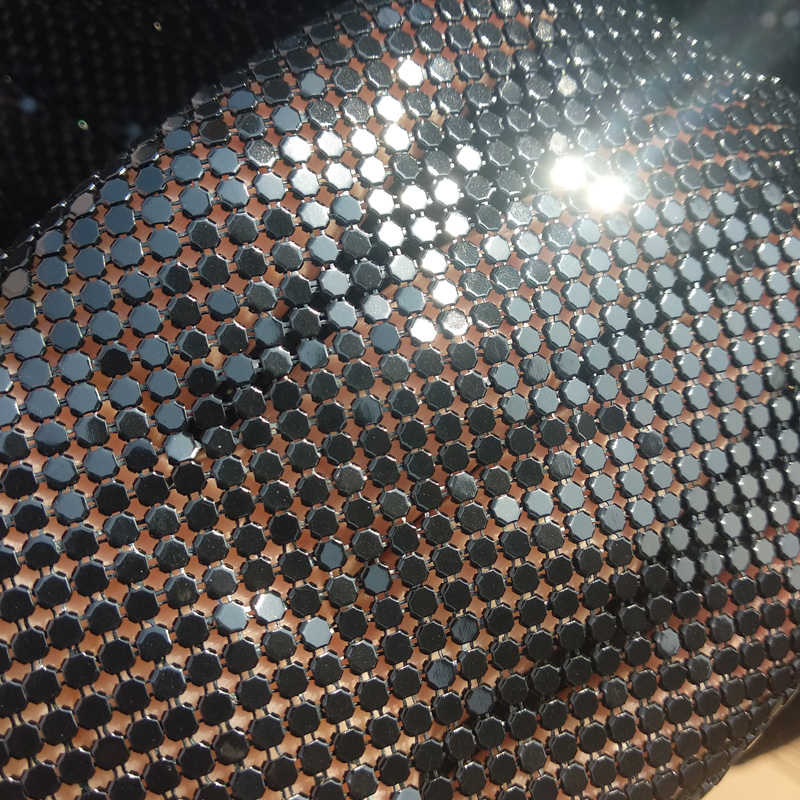 45*150cm High quality Black metallic metal mesh sequin fabric for curtains sexy women evening dress tablecloth swimwear Cosplay