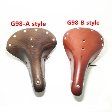 Retro Vintage Bicycle Saddle Pure cowhide handmade Seat Custion Bike Sport Saddle Bicycle Cycling Saddle Bike Seat G98