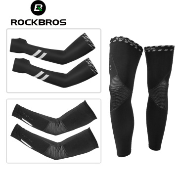 ROCKBROS Sunscreen Cycling Arm Sleeves Leg Sets UV Protection Ice Silk Breathable Hiking Gear Cover Men Women Sport Equipment