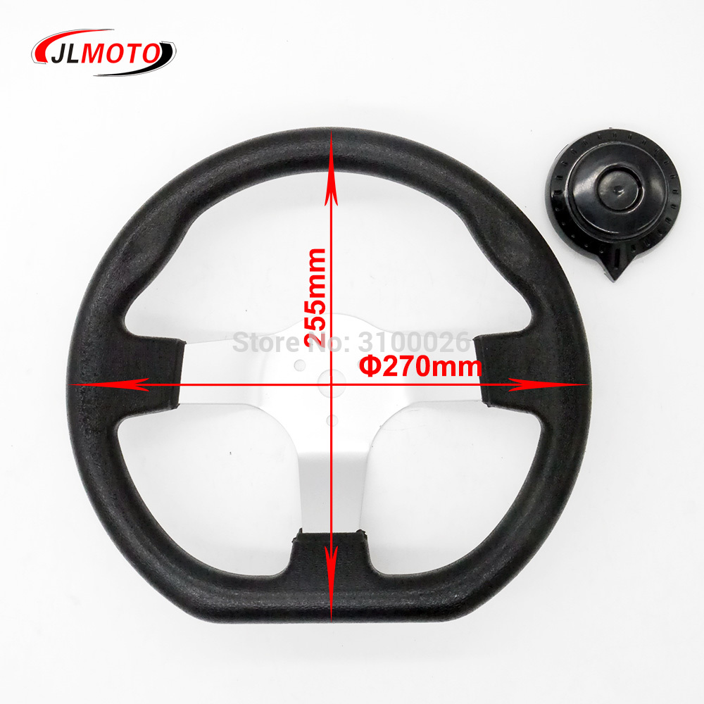 270mm Steering wheel With Cap Assy Fit For Electric China Go Kart Buggy Scooter Vehicle Cycle ATV UTV Bike Parts quad