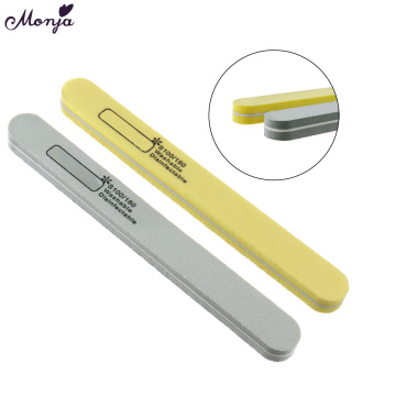 Monja 100/180 Nail Art Buffer Block Double Side Sanding Polishing Sponge Grit Nail Files Nail Buffing Grinding Manicure Tool