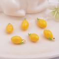10pcs High Quality Enamelled Lemon Charm Gold Fruit Charms 3D handmade Craft Jewelry Making Ornament Decoration