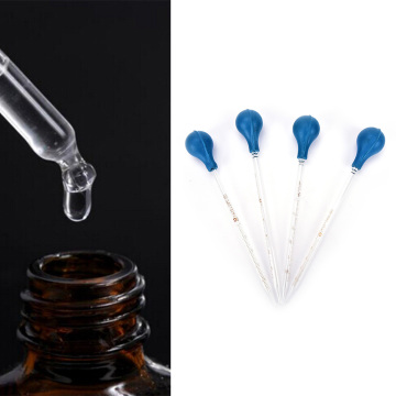 1Pc 3ml Fluid Liquid Dropper Scale Line Lab Equipment Transfer Pipettes Aromatherapy Tool Rubber Head Glass Pipettes Dropper