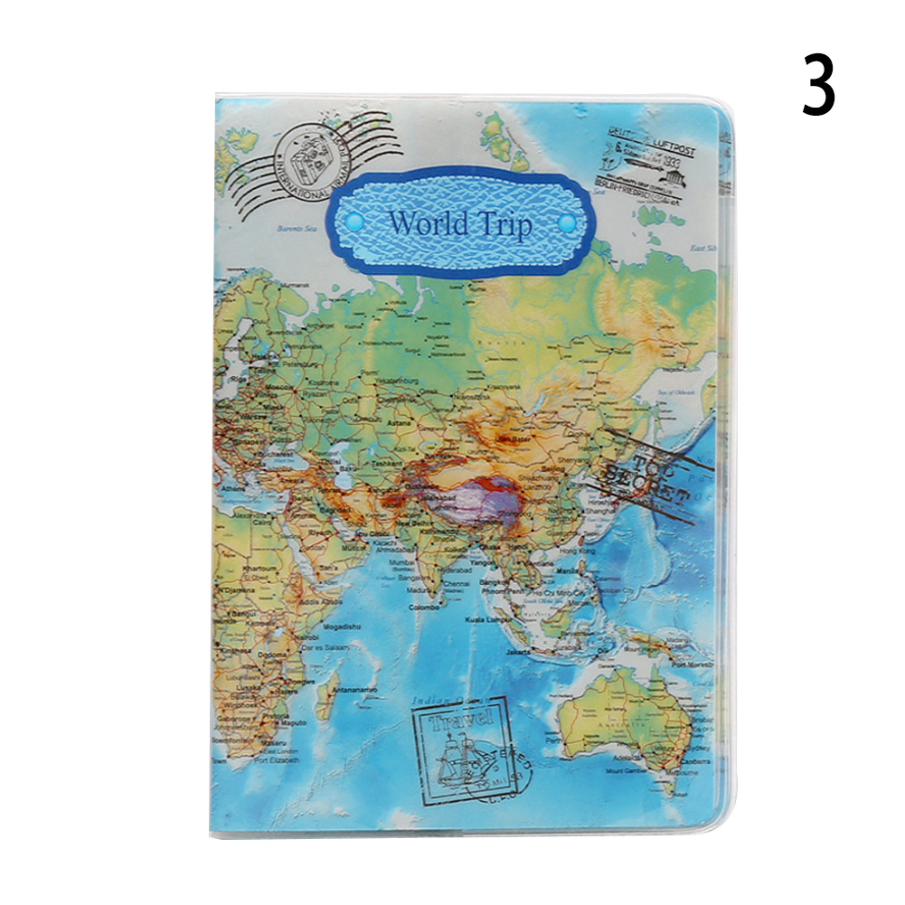2018 New World Trip Map Travel Passport Covers for Men PVC Leather ID Business Credit Card Bag Passport holder Passport Wallets