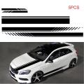 5Pcs Car Stickers Body Sticker Decals Stripes Car Side Door Body Hood Rearview Mirror Decal Stickers Set Racing Car Accessories