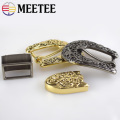 Meetee 1set 25mm Retro Carved Unisex Belt Buckles Metal Buckle Head DIY Leather Craft Decorative Hardware Accessories ZK785