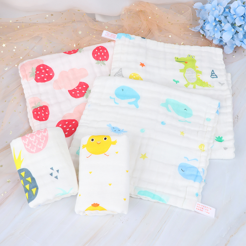 25x25cm Cotton Soft Baby Face Towel 6 Layers Muslin Baby Towels Handkerchief Bathing Feeding Face Washcloth Wipe Burp Cloths