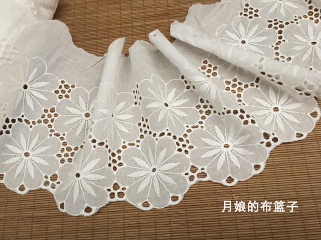 DIY handmade patchwork Retro cotton fabric lace White cotton Embroidered lace 18cm