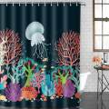 Ocean Life Hippocampus Waterproof Shower Curtains Jellyfish Curtains in the bathroom Bath curtain Bath Screens For bathroom