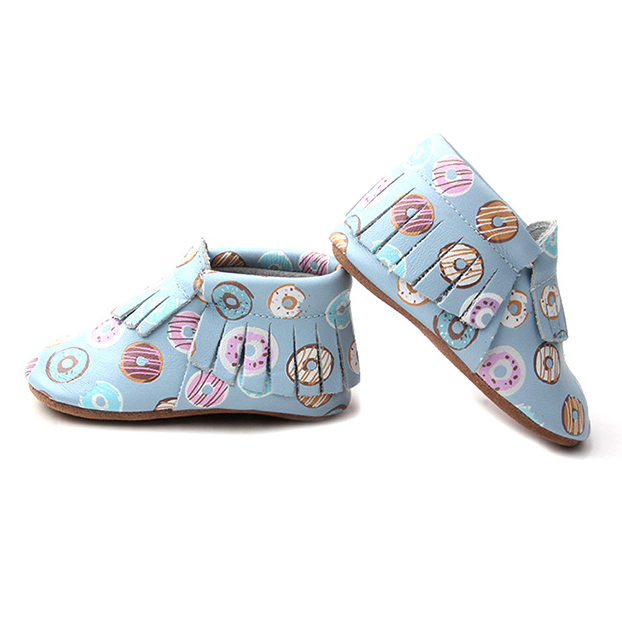 Factory Price Printing Baby Leather Moccasins