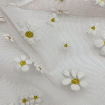 Foam Floral Gold Glitter Poly Kids Dress Fabric