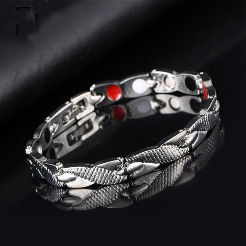 Magnetic Stainless Bracelet For Women Twisted Healthy Power Therapy Magnets Magnetite Bracelets Bangles Men Health Care Jewelry