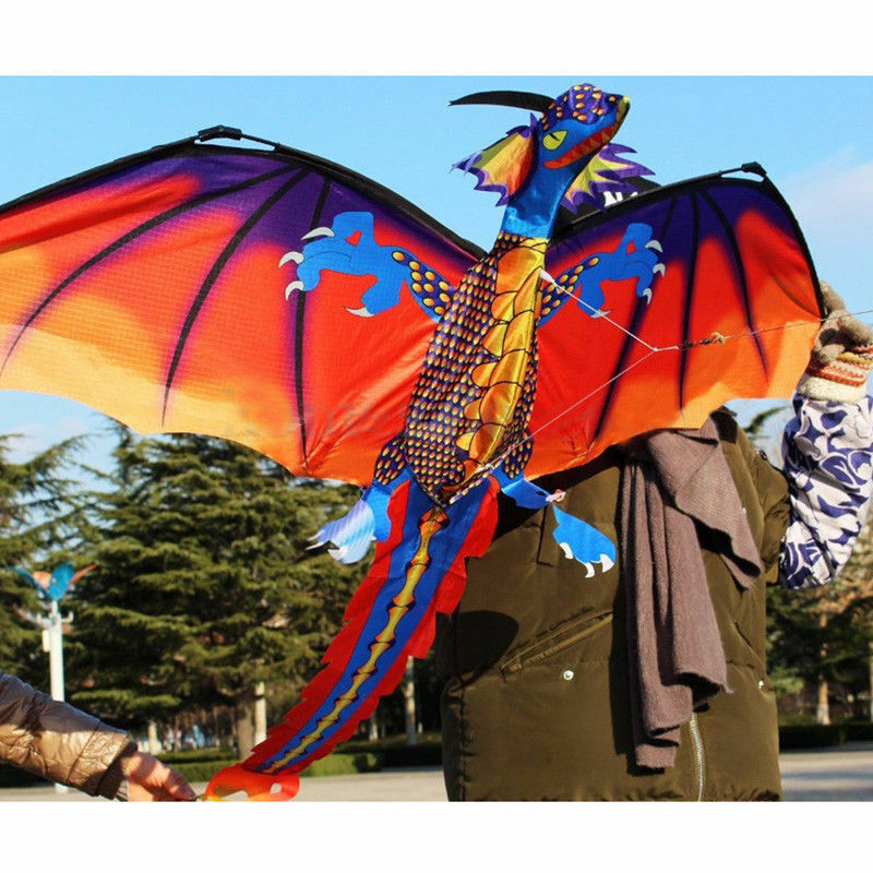 New Children Kids Gift 3D Dragon 100M Kite Single Line With Tail Kites Outdoor Fun Toy Kite Family Outdoor Sports Toy