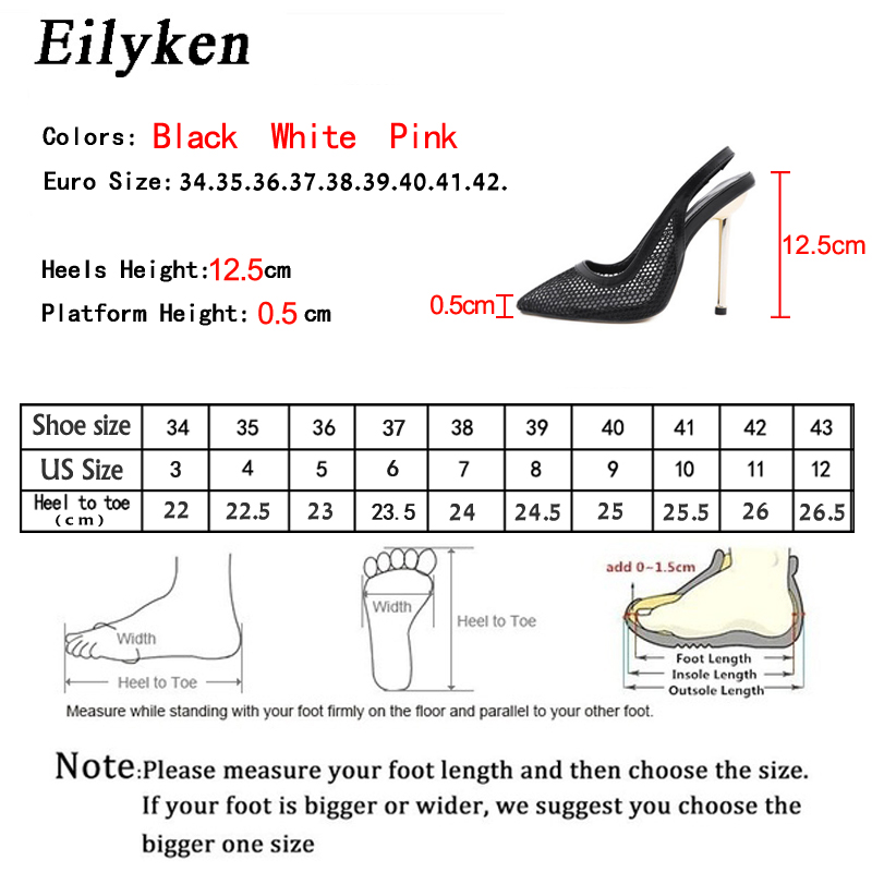 Eilyken Fashion White Stripper High Heels Pumps Sexy Hollow Out Mesh Thin Heeled Party Wedding Bride Women Shoes Size 35-41