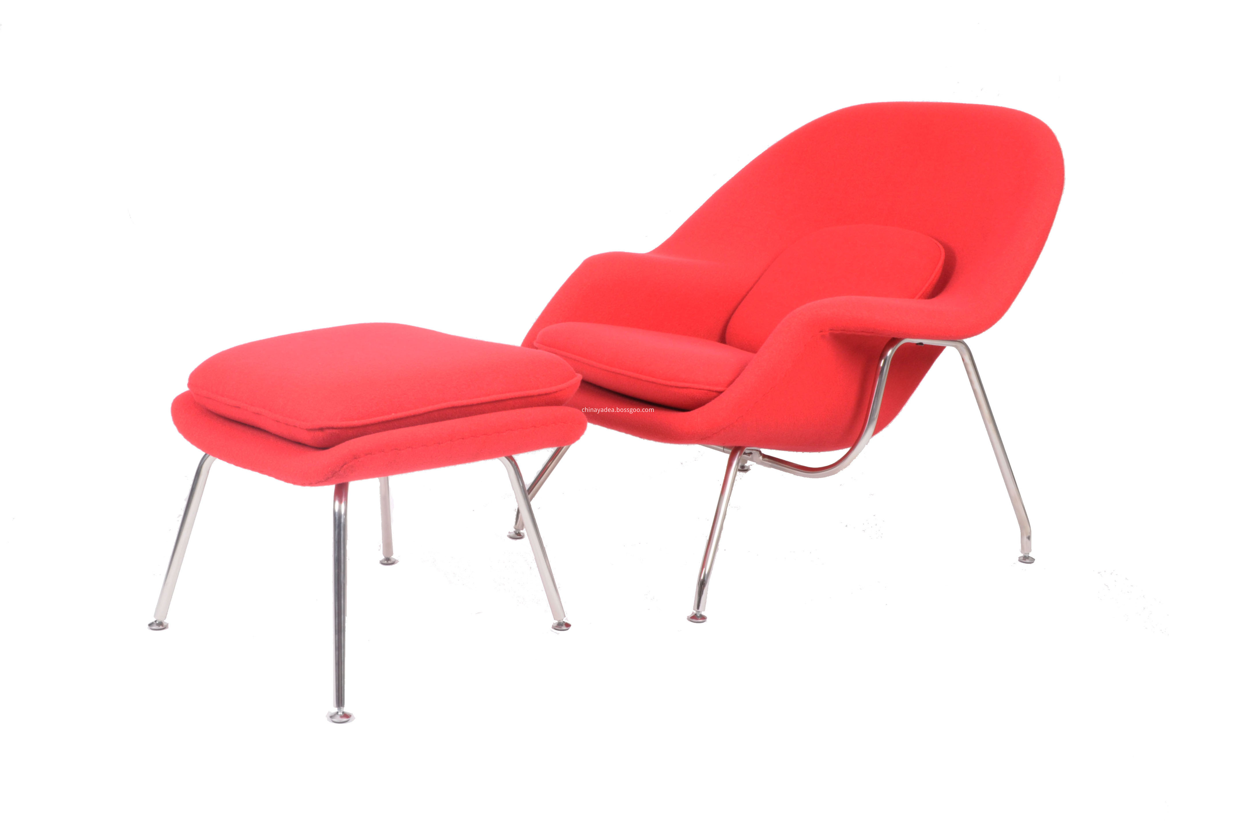 red womb chair