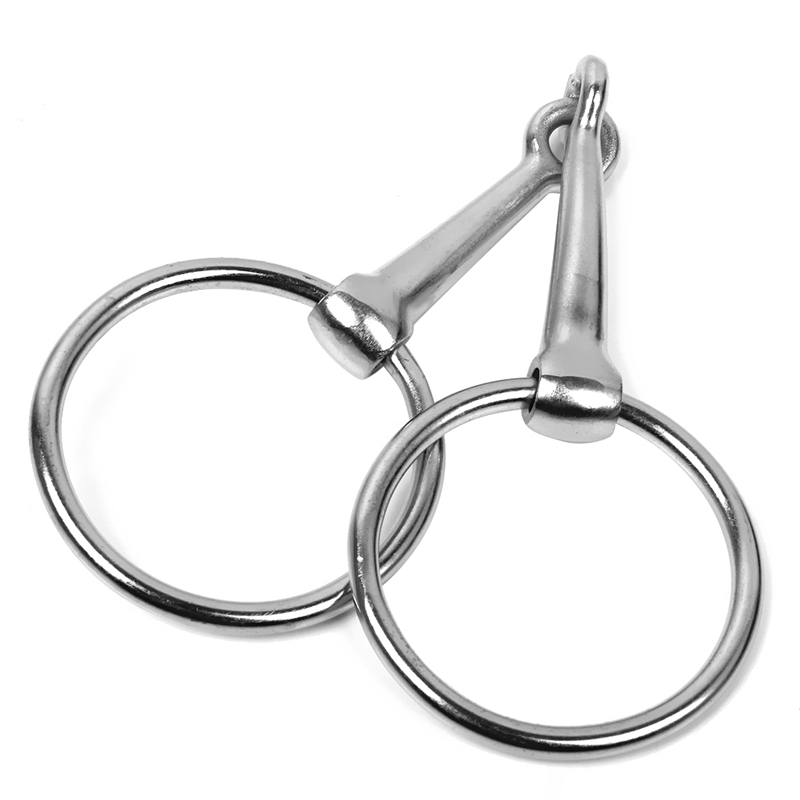 Horse Mouth Loose Horse Mouth Bit Horse Mouth Piece Link Snaffle Horse Bit Silver Stainless Steel Equestrian Pony Bit Mouth Size