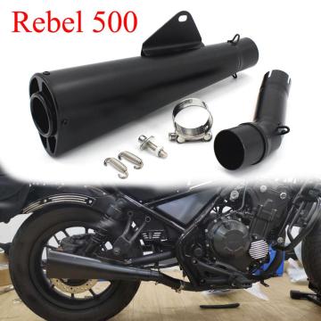 Rebel 500 Motorcycle Slip-on Exhaust Muffler Pipe black Stainless Steel Full Systems For Honda Rebel 500