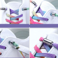 New Elastic Locking Shoelaces Rainbow No Tie Shoelace Sneakers Locking Shoe Laces Kids Adult Women Men Shoes lace Strings 100cm