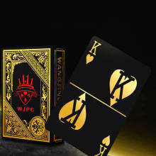 100% Plastic Cards Poker Gold Foil Plated Poker Black Playing Cards Waterproof PVC Magic Plastic Cards Baralho Deck Gambling