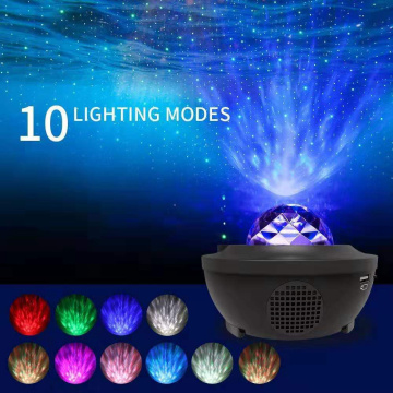 Romantic Colorful Starry Sky Ocean Projector Night Light Remote Control Ocean Wave Projection Lamp with Bluetooth Music Speaker