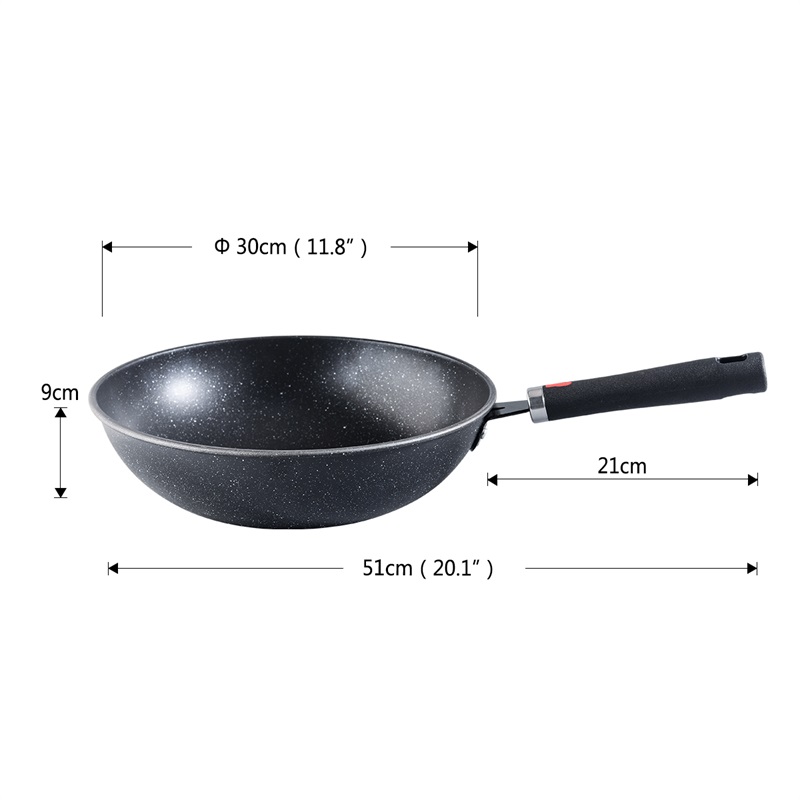 QueenTime Cauldron Cast Iron Wok Chinese Traditional Wok Large Wok Nonstick Wok Induction Cooker Iron Kitchen Cookware Gas Stove