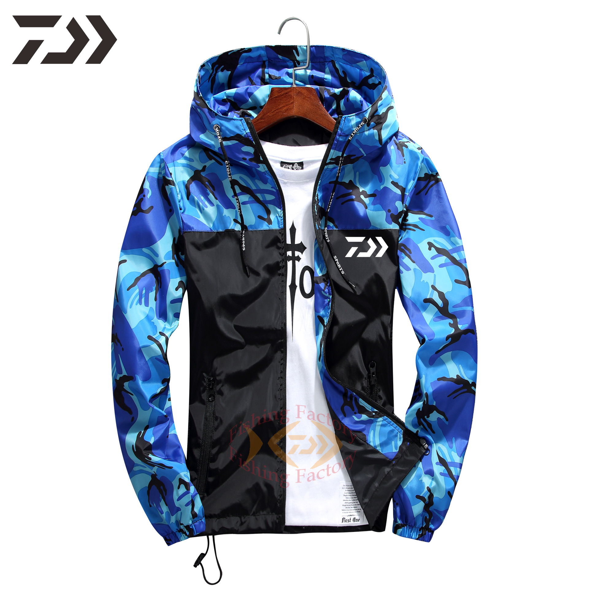 Daiwa Fishing Shirts Ultrathin Hooded Casual Outdoor Sport Wear Quick Dry Fishing Jackets Camouflage Sport Fishing Clothes