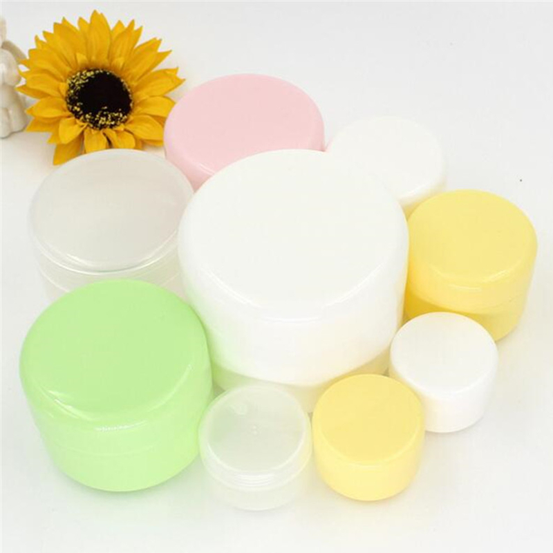 10Pcs/Lot Refillable Bottles Plastic Empty Makeup Jar Pot Travel Face Cream Lotion Cosmetic Container Jars With Inner Cap 100g