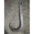 15" 5400lbs J-hook safety point ring eye hook wide mouth long hook large opening hook forged alloy steel hoist crane winch part