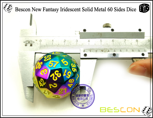 Bescon New Fantasy Iridescent Solid Metal 60 Sides Dice-5
