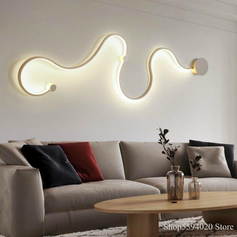 Snakelike Shape Wall Lamp Led Wall Lights Lighting for Living Room Bedroom Bedside Wall Light Home Decor Luminaria De Parede