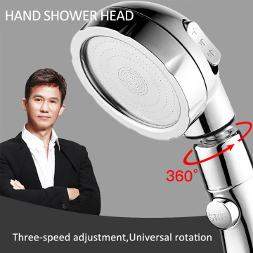 Shower Bath Head Adjustable 3 Mode Shower Water Pressure Shower Head With Stop Button 360 Degrees Rotating Shower Head