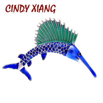 CINDY XIANG Enamel Fish Brooches For Women Sea Vivid Animal Pin 2 Colors Available Fashion Jewelry High Quality Accessories