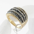 Classic Gold Plated Rhinestones Studded Finger Ring for women wholesale