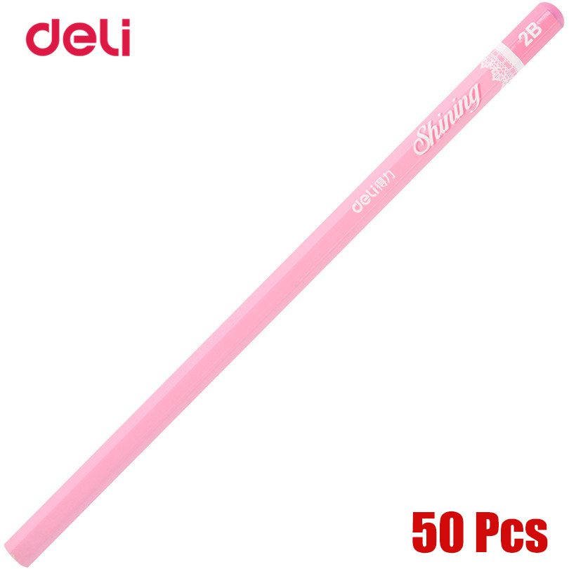 Deli 50 Pcs/Set Standard Pencil 2018 New Set Of Pencils 2B Office & School Supplies Cute Simple Design Pencils For Drawing 40DS9