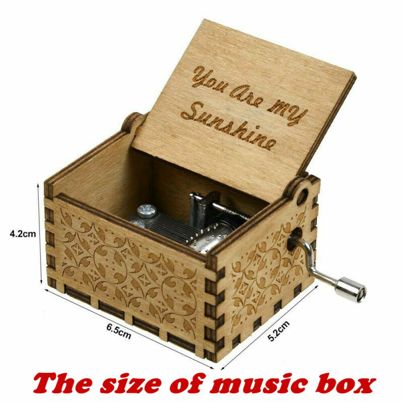 AA Brand New Wooden Music Box Mom Dad Daughter -You Are My Sunshine Engraved Toy Kid Gift