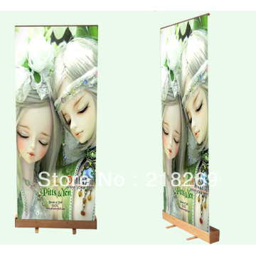 200X85cm bamboo roll up banner, bamboo pull up banner, roll-up display, bamboo display banner