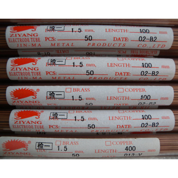 Ziyang Copper Electrode Tube 1.5*400mm Single Hole for EDM Drilling Machine