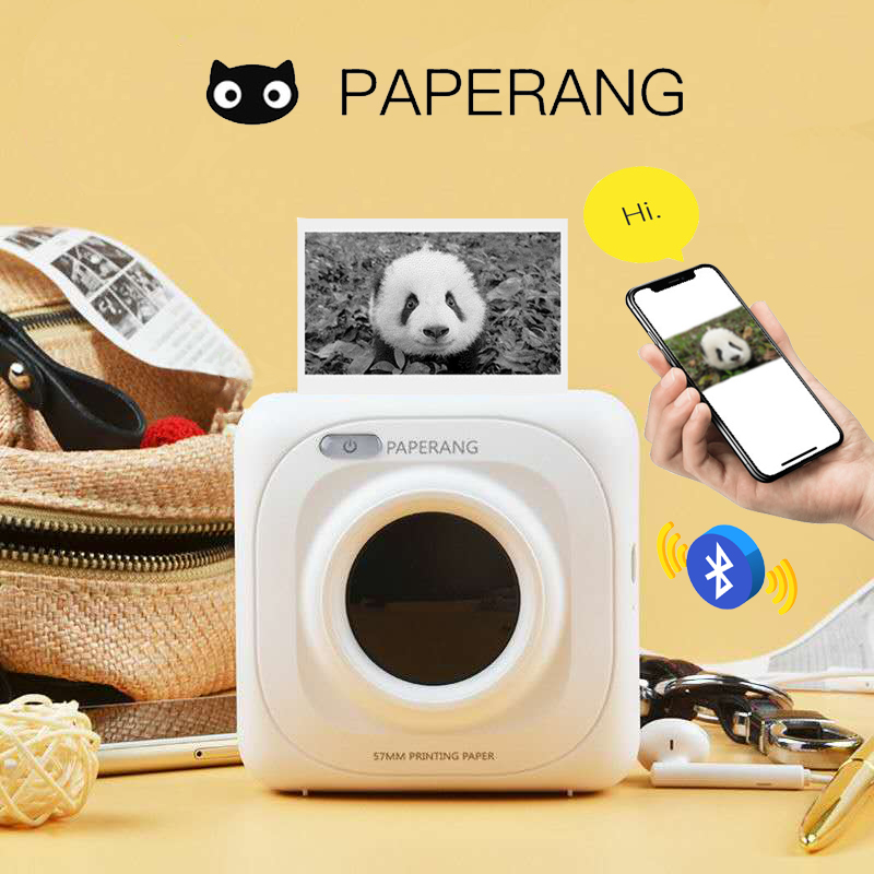 PAPERANG Portable Bluetooth Photo Mini Printer Thermal Printer Pocket Printer Inkless Clearly Printing For Mobile Android iOS P1