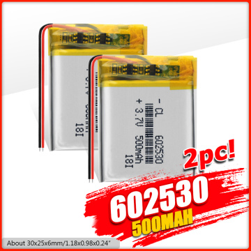 1/2/4 Pieces Lithium Ion Polymer 602530 Battery 3.7v 500mAh Lithium Battery For MP4 MP5 GPS PSP Smart Watch Driving Recorder