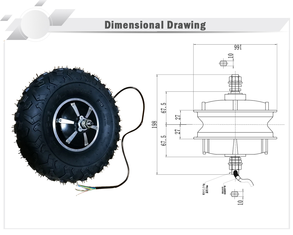 Electric Wheelbarrow Gear Motor 14.5" 24v36v48v 300w350w500w 40N.M Electric Wheelbarrow wheel Kit Fat OffRoad Trolley Wheelchair