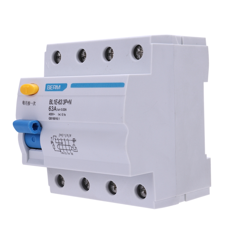 BL1E-63 3P+N 63A RCCB Residual Current Circuit Breaker 400V 30MA Electric Leakage Protection Mini Circuit Breaker