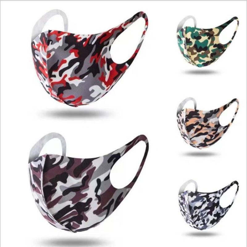 NEW Thin Ice Silk Camouflage Adult Mouth Masks Dust-proof Windproof Face Sun Protection Anti-Fog Keep Warm Breathable Party Mask