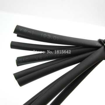 5 Meters/LOT Black 3mm Heat Shrink Heatshrink Heat Shrinkable Tubing Tube Sleeving Wrap Wire Black Color