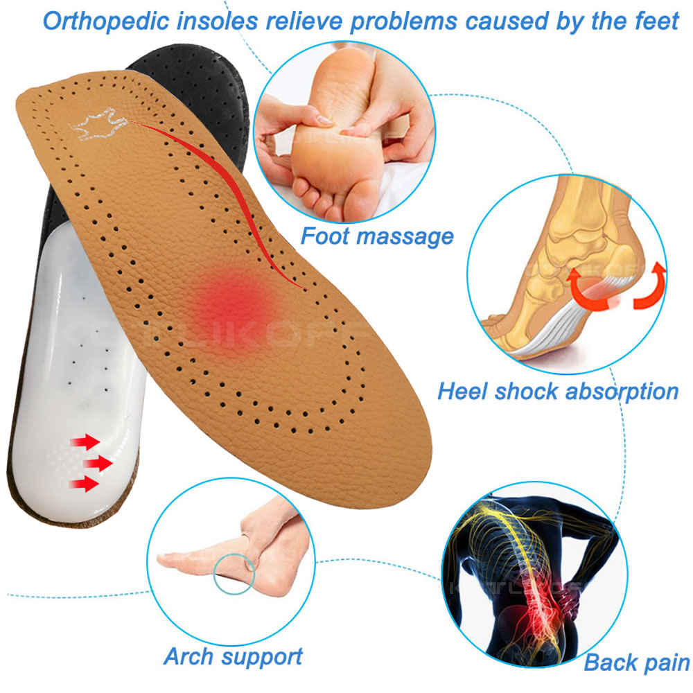 KOTLIKOFF Leather Kids Orthopedic shoes sole Insoles for Children Shoes Flat Foot Arch Support Orthotic Pads Feet Care Insole