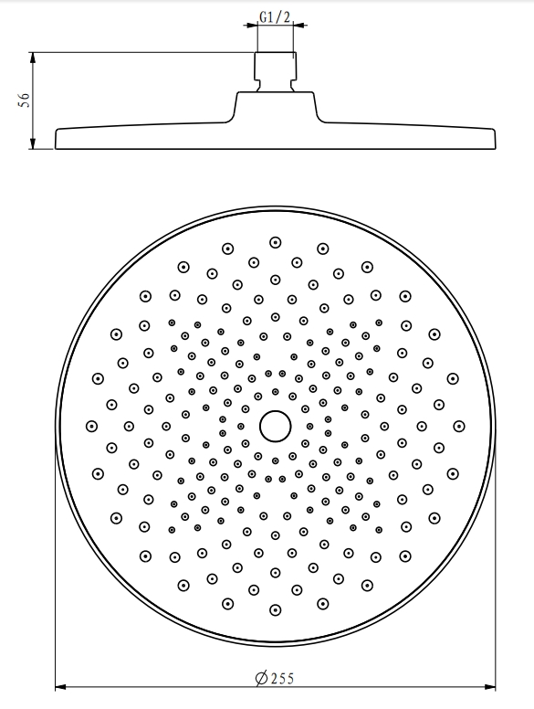 drawing of showerhead